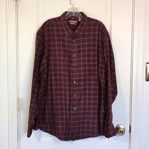 Van Heusen Traveler long sleeve shirt XL 17.5  burgundy wine